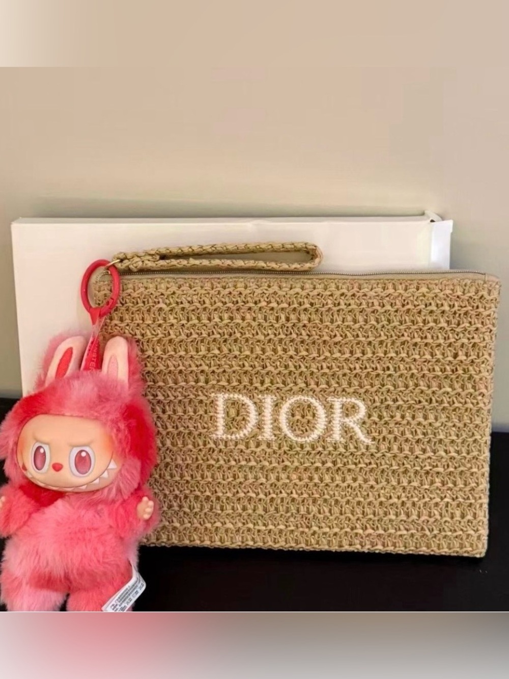 Dior Woven Wristlet Cosmetic Pouch